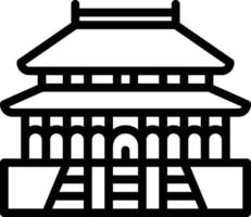 forbidden city china landmark palace - outline icon vector