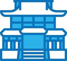temple monk religion ceremony japan - blue icon vector
