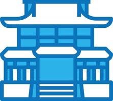 templo monje religión ceremonia japón - icono azul vector