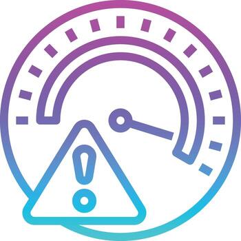 risk measure guage warning alert - gradient icon vector