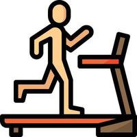 treadmill run running diet nutrition - filled outline icon vector