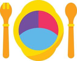 plate knife spoon baby accessories - flat icon vector