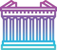 athens greece landmark parthenon building - gradient icon vector