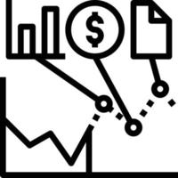 análisis predictivo ai inteligencia artificial - icono de contorno vector