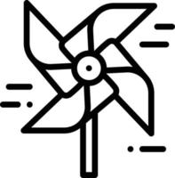pinwheel wind windmill toy entertainment - outline icon vector