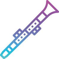 instrumento musical de música de clarinete - icono de degradado vector
