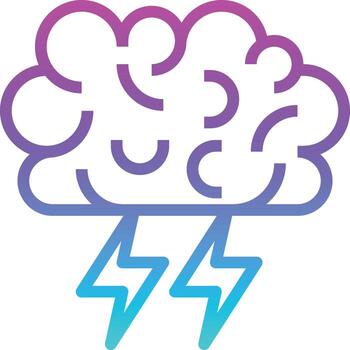 brainstorm brain creative process - gradient icon vector