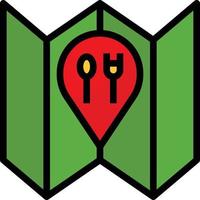 map location restaurant food delivery - filled outline icon vector