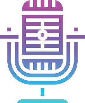 microphone speaker record computer accessory - gradient solid icon vector