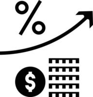 interest rate profit passive income - solid icon vector