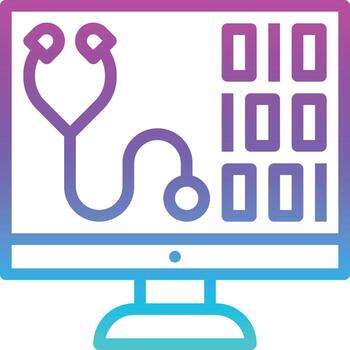 health care computer ai artificial intelligence - gradient icon vector