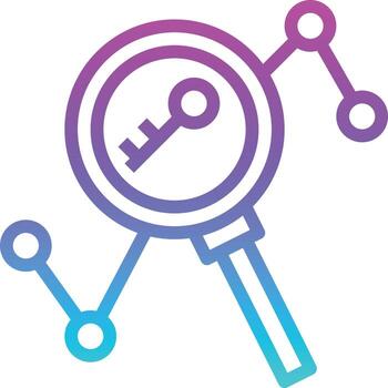 analysis keyword chart search seo - gradient icon vector