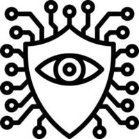 security safety ai artificial intelligence - outline icon vector