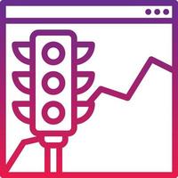 análisis de gráfico de seguimiento de tráfico seo - icono de degradado vector