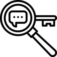 clave de búsqueda de palabras clave resultado seo - icono de contorno vector