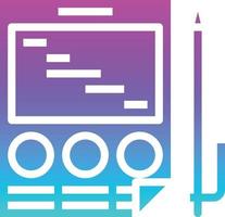 plan report pen paper - solid gradient icon vector