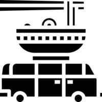 noodle van ramen food delivery - solid icon vector