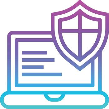 antivirus protect guard accesorio de computadora - icono degradado vector