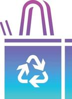 bag reusable recycle shopping ecology - solid gradient icon vector