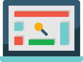 content website search page seo - flat icon vector