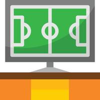 entretenimiento de canal deportivo de televisión de fútbol - icono plano vector