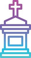 graveyard tomb tombstone dead halloween - gradient icon vector