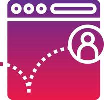 bounce rate user website seo - solid gradient icon vector