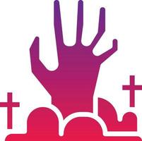 hand ghost zombie corpse halloween - solid gradient icon vector