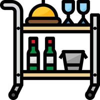 service hotel dinner food delivery - filled outline icon vector