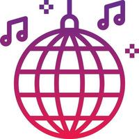 disco ball party dance music - gradient icon vector