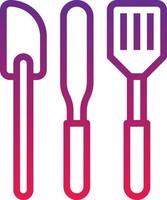 spatula bakery cook tool kitchen - gradient icon vector