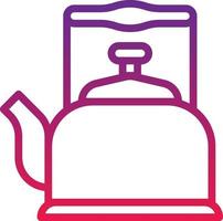 kettle boil water hot kitchen - gradient icon vector