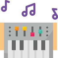 entretenimiento de teclado de música de instrumento electrónico - icono plano vector
