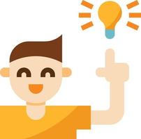 idea creative lightbulb avatar - flat icon vector