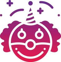 clown joker avatar circus entertainment - solid gradient icon vector