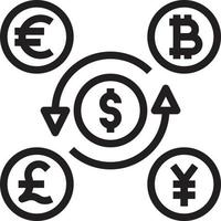 currency exchange money transfer banking - outline icon vector