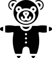 plush bear teddy baby accessories - solid icon vector