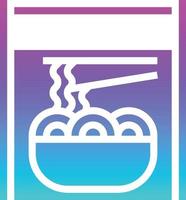 noodle box ramen food delivery - solid gradient icon vector