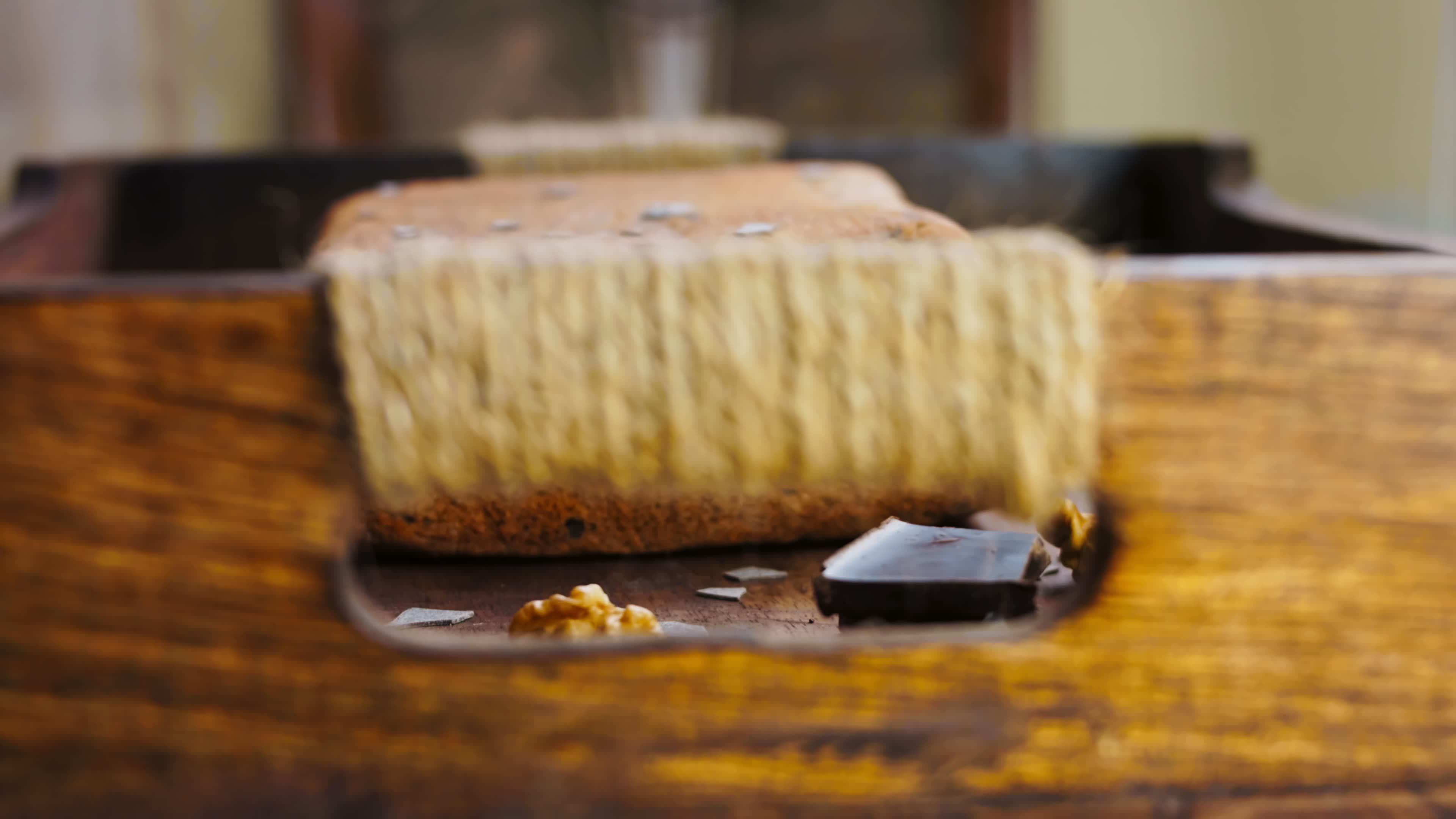 Stracciatella kuchen decorated with nuts and chocolate 14355982 Stock ...