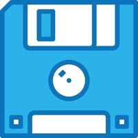 floppy disk drive storage computer accessory - blue icon vector