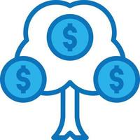 tree money profit investment growth - blue icon vector