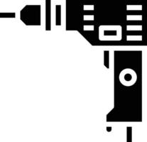 electric drill tool construction - solid icon vector