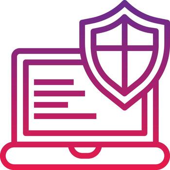 antivirus protect guard accesorio de computadora - icono degradado vector