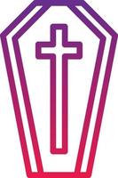 coffin corpse vampire tomb halloween - gradient icon vector