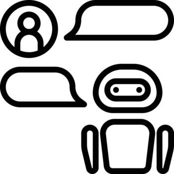 mensaje de chatbot ai inteligencia artificial - icono de contorno vector