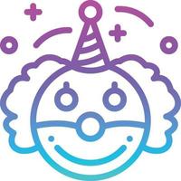 clown joker avatar circus entertainment - gradient icon vector