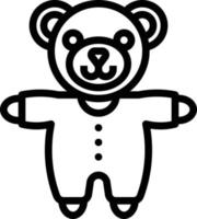 oso de peluche accesorios para bebés de peluche - icono de contorno vector