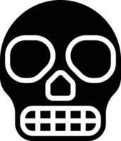 skull skeleton bone head halloween - solid icon vector