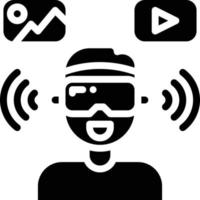 vr virtual reality avatar entertainment - solid icon vector