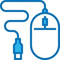 mouse wire click computer accessory - blue icon vector